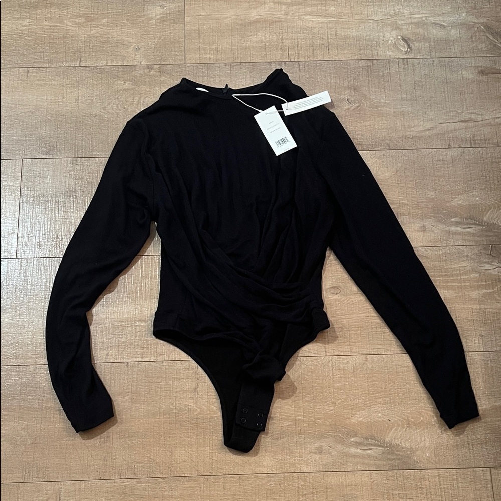 Vince Black Long Sleeve Bodysuit size medium nwt